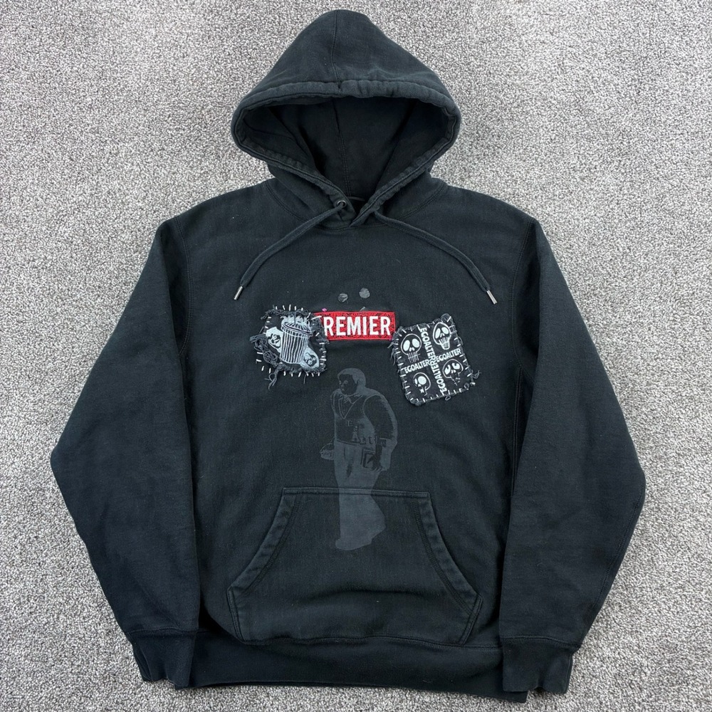 Premier Skateboarding Hoodie Mens Medium Black Punk Custom EGOALTER Band Grunge